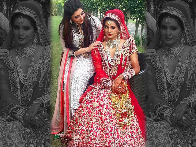Designer Archana Kochhar revealed the bride’s look - Geeta Basra in a red lehenga. (TWITTER/ARCHANAKOCHHAR)
