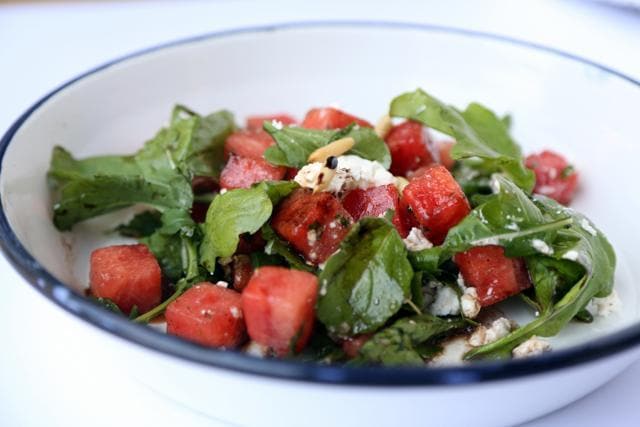Watermelon Feta cheese salad at Colaba Social, Mumbai is a must try
