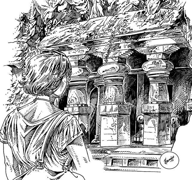 This sketch of Elephanta Caves, Mumbai was drawn exclusively for HT 48Hours, by Harsho Mohan Chattoraj