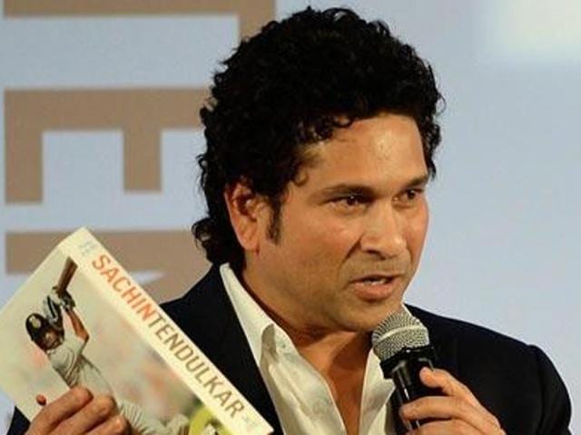 A file photo of Sachin Tendulkar during the launch of his autobiography ‘Playing It My Way’ in Mumbai.(AFP Photo)