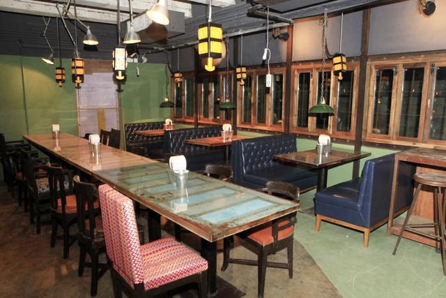 The decor at the upcoming Khar Social, is inspired by low-income housing (Vidya Subramanian/ Hindustan Times)