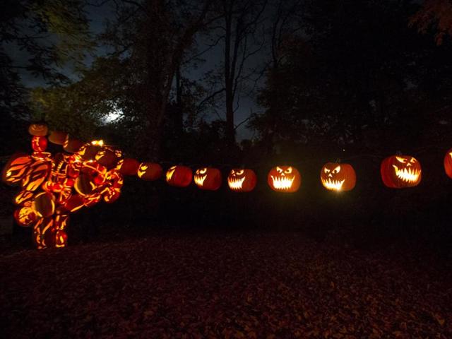 A Jack O’ Lantern is displayed as the Headless Horseman, a fictional character from Washington Irving’s short story The Legend of Sleepy Hollow in New York. (REUTERS)
