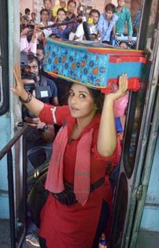 Vidya Balan during a shoot for a TV show in Jaipur. (PTI) Vidya Balan during a shoot for a TV show in Jaipur. (PTI)