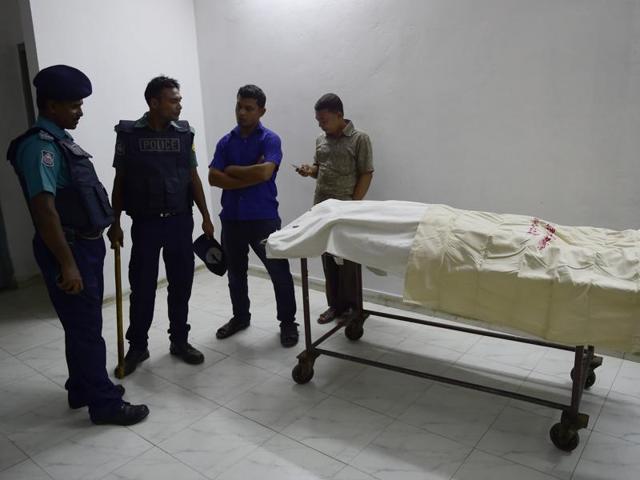The body of Faisal Arefin Deepan is brought to Dhaka Medical College Hospital in Dhaka. (AP) The body of Faisal Arefin Deepan is brought to Dhaka Medical College Hospital in Dhaka. (AP)