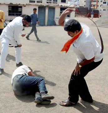 RTI activist, Mallikarjun Bhaikatti was assaulted Shiv Sena workers. (PTI) RTI activist, Mallikarjun Bhaikatti was assaulted Shiv Sena workers. (PTI)
