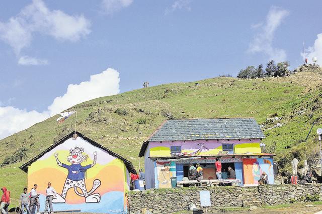 The colourful tea shop set up by ‘chacha’ some three decades back complements the varied hues of the canopies competitors bring along for sport and adventure. (Photo: Vivek Mukherji)