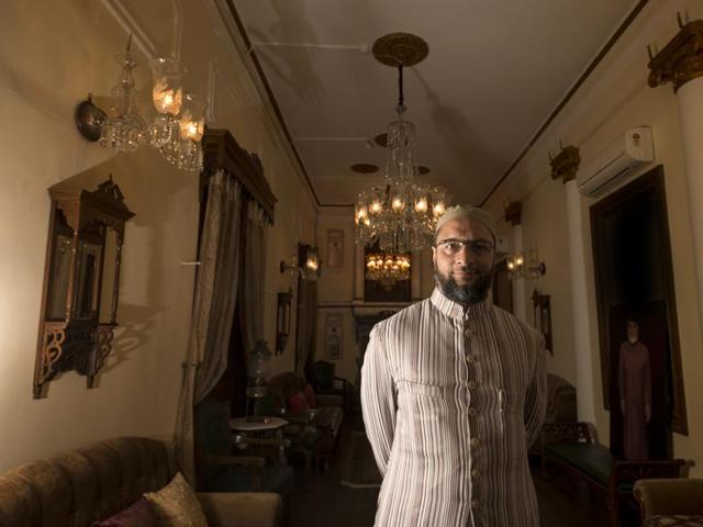 President of the All India Majlis-e-Ittehadul Muslimeen, Asaduddin Owaisi, in Hyderabad.(Gurinder Osan/HT Photo)