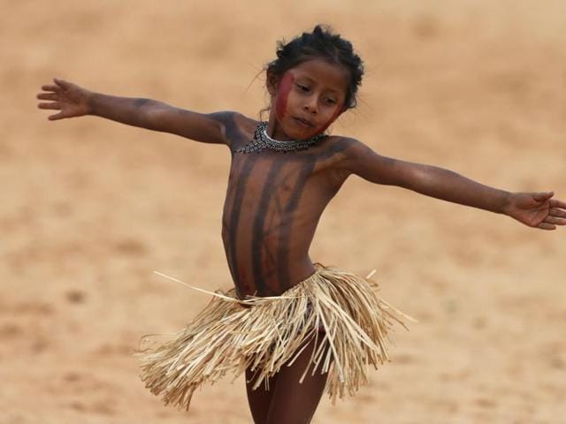 An Indian girl, Kanela plays during the competitions of the World Indigenous Games in Palmas, Brazil. (AP) An Indian girl, Kanela plays during the competitions of the World Indigenous Games in Palmas, Brazil. (AP)
