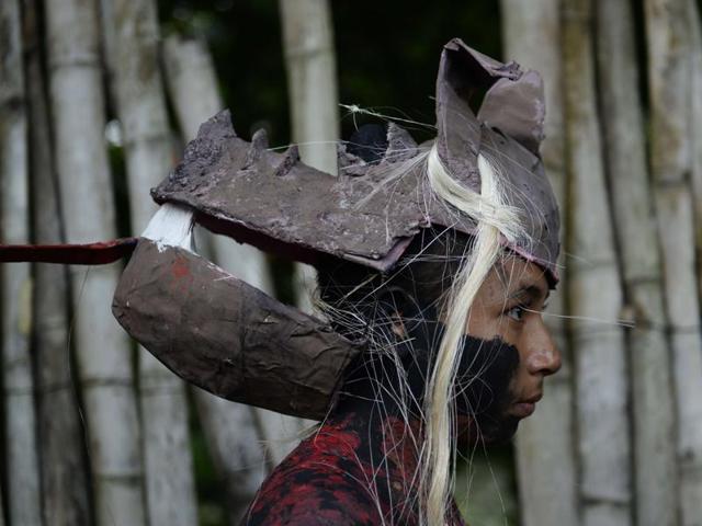 A young reveler takes part in a parade called "La Calabiuza". (AFP) A young reveler takes part in a parade called "La Calabiuza". (AFP)