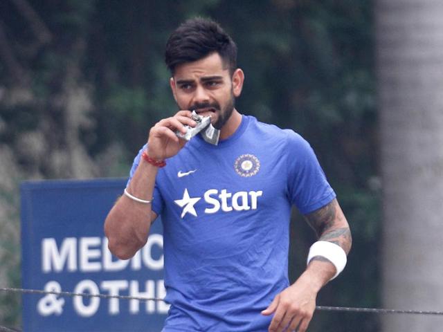 India’s Virat Kohli  gears up for the upcoming test match against the Proteas in Mohali.  (Gurpreet Singh/HT ) 