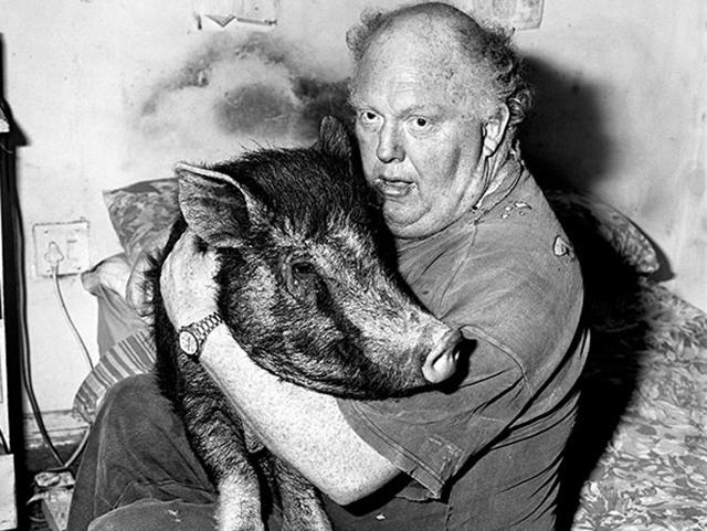 ‘Brian With Pig’ (1998), a photo by Roger Ballen from his series, Outland. (Roger Ballen and PHOTOINK)