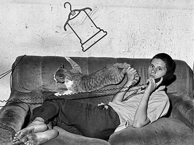 ‘Eugene On The Phone’ (2000) from the series, Outland. (Roger Ballen and PHOTOINK)