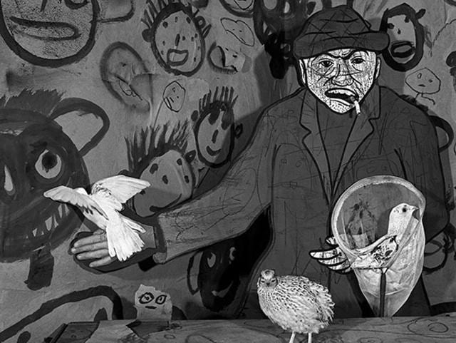 ‘Dove Catcher’ (2009) from the series, Asylum of the Birds. (Roger Ballen and PHOTOINK)