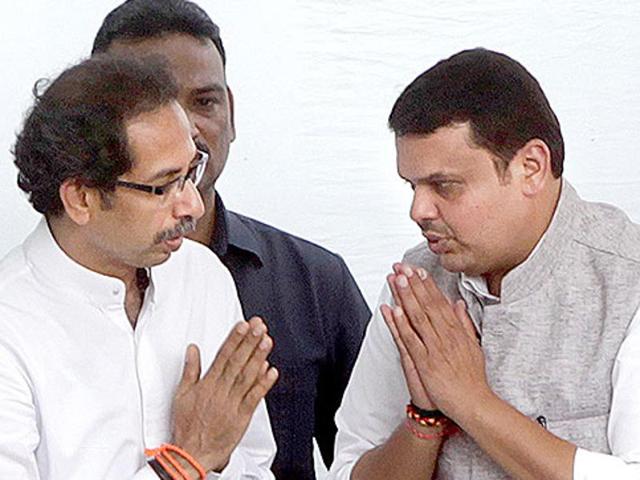 Maharashtra CM Devendra Fadnavis with Shiv Sena chief Uddhav Thackeray. (HT File Photo) Maharashtra CM Devendra Fadnavis with Shiv Sena chief Uddhav Thackeray. (HT File Photo)