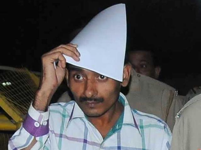 Uber rape case convict Shiv Kumar Yadav after his sentencing.(Arun Sharma/HT Photo)