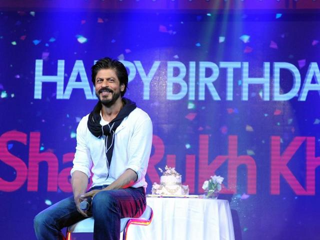 Shah Rukh Khan at his 50th birthday celebrations in Mumbai on Monday. (AFP) Shah Rukh Khan at his 50th birthday celebrations in Mumbai on Monday. (AFP)
