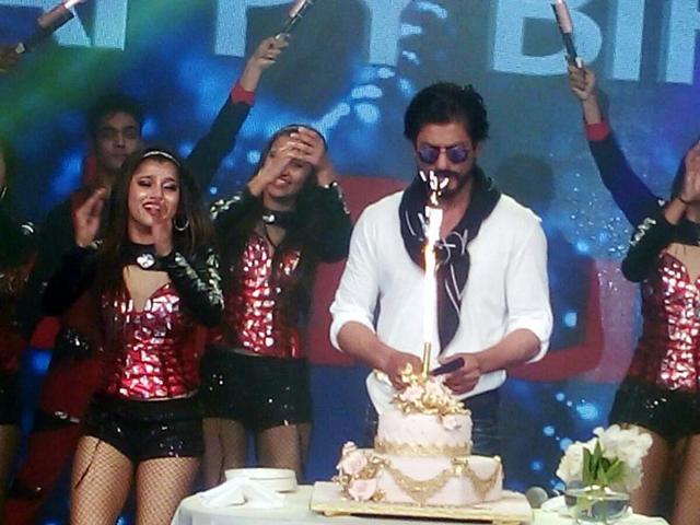Shah Rukh Khan celebrated his 50th birthday in Mumbai with family and fans, on Monday. (IANS)