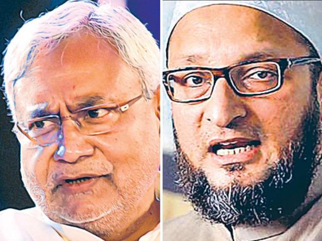 Nitish Kumar and Asaduddin Owaisi. (HT photo) Nitish Kumar and Asaduddin Owaisi. (HT photo)
