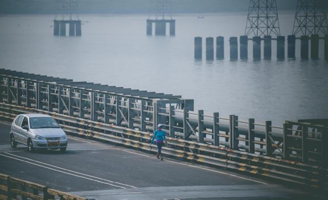 Day 1: “I’m happy to be on my way. It was a weekday in Mumbai and the traffic was crazy but the biggest challenge was the heat (went up to 36 degrees celsius).” (Photo: Aanchal Dhara Madan) Day 1: “I’m happy to be on my way. It was a weekday in Mumbai and the traffic was crazy but the biggest challenge was the heat (went up to 36 degrees celsius).” (Photo: Aanchal Dhara Madan)