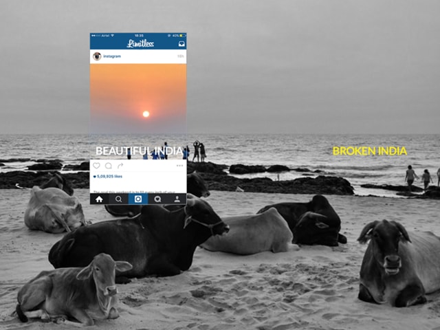 A sunset in the Instagram frame captures people enjoying life on the beach, while beyond the frame cows roam free with lack of safety (Photo: Limitless) A sunset in the Instagram frame captures people enjoying life on the beach, while beyond the frame cows roam free with lack of safety (Photo: Limitless)