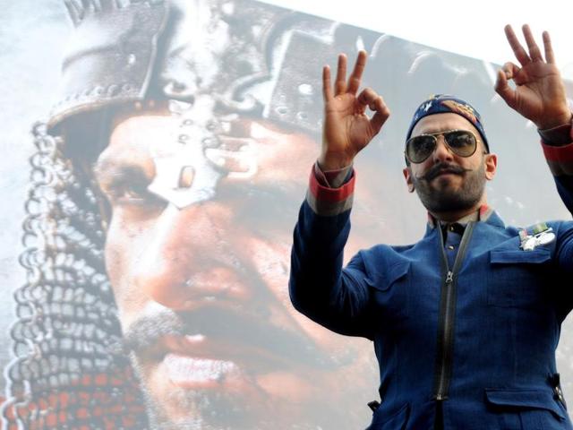 Ranveer Singh poses during the poster launch of Bajirao Mastani in Mumbai on November 4, 2015. (AFP)