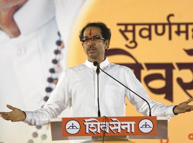 File photo of Shiv Sena chief Uddhav Thackeray addressing the dussehra rally at Shivaji Park Dadar in Mumbai. (Vijayanand Gupta/ HT Photo) File photo of Shiv Sena chief Uddhav Thackeray addressing the dussehra rally at Shivaji Park Dadar in Mumbai. (Vijayanand Gupta/ HT Photo)