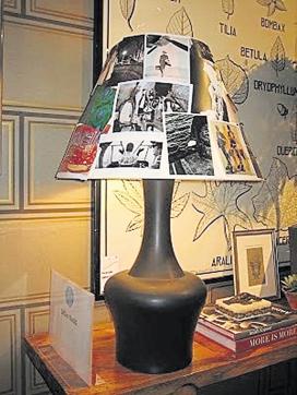 Glue the photos on the lampshade in a collage form. (IMAGESBAZAAR) Glue the photos on the lampshade in a collage form. (IMAGESBAZAAR)