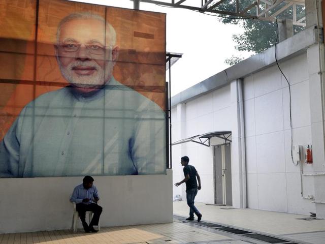 BJP headquarter looks desolate as results of the Bihar state Assembly elections were announced, in New Delhi. (Sonu Mehta/ HT Photo) BJP headquarter looks desolate as results of the Bihar state Assembly elections were announced, in New Delhi. (Sonu Mehta/ HT Photo)