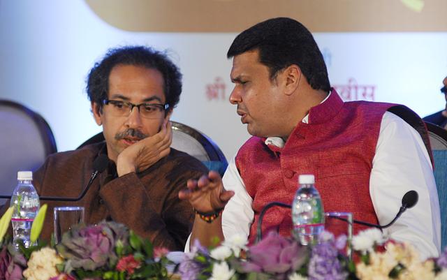Sena chief Uddhav Thackeray with CM Devendra Fadnavis. (HT) Sena chief Uddhav Thackeray with CM Devendra Fadnavis. (HT)
