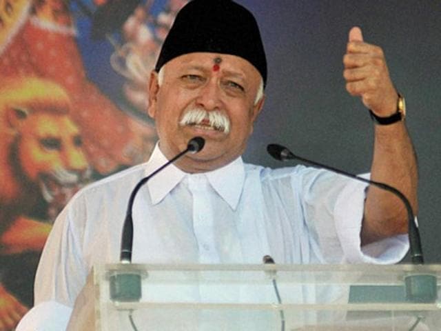 RSS chief Mohan Bhagwat made the comments in an interview with the Sangh’s mouthpiece Organiser and Panchjanya.(PTI Photo)