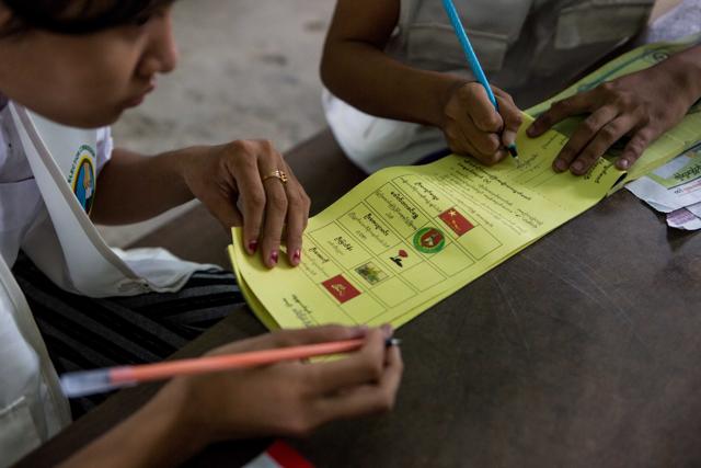 With tremendous excitement and hope, millions of citizens voted Sunday in Myanmar's historic general elections that will test whether the military's longstanding grip on power can be loosened, with opposition leader Aung San Suu Kyi's party expected to secure an easy victory. (AP Photo) With tremendous excitement and hope, millions of citizens voted Sunday in Myanmar's historic general elections that will test whether the military's longstanding grip on power can be loosened, with opposition leader Aung San Suu Kyi's party expected to secure an easy victory. (AP Photo)