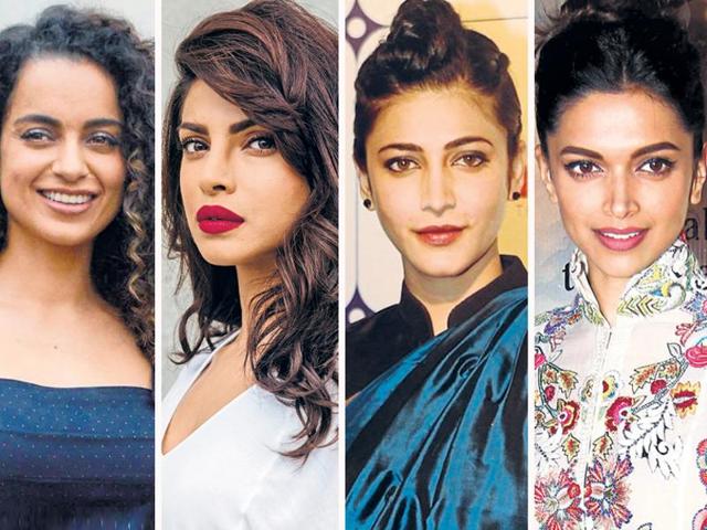 From bold berry lips offset with big romantic waves to a classic pair of cat-eyes complimented with winter-pastels -- here are beauty cues, courtesy Bollywood’s glamerinas.