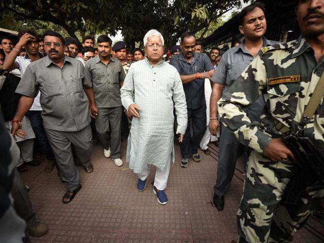 Lalu Prasad Yadav after results of the Bihar elections in Patna were declared on Sunday. (Arun Sharma/ HT Photo) Lalu Prasad Yadav after results of the Bihar elections in Patna were declared on Sunday. (Arun Sharma/ HT Photo)