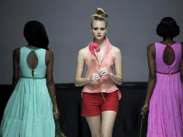 Models in Haitian designer Tamara Depestre creations during Haiti Fashion Week 2015 in Port-au-Prince. (REUTERS)