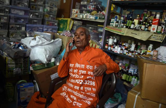 Sharma is hopeful his unorthodox service is making a difference, albeit small, in a country where 65% of the population lacks regular access to essential medicines, according to the WHO. (AFP) Sharma is hopeful his unorthodox service is making a difference, albeit small, in a country where 65% of the population lacks regular access to essential medicines, according to the WHO. (AFP)