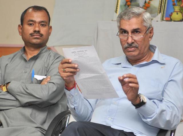 Senior RSS functionary Brig (Retd) Jagdish Gaganeja said the BJP, being part of the state government, was also to be blamed for the state of affairs. (Pardeep Pandit/HT Photo) Senior RSS functionary Brig (Retd) Jagdish Gaganeja said the BJP, being part of the state government, was also to be blamed for the state of affairs. (Pardeep Pandit/HT Photo)