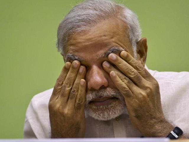 File photo of Prime Minister Narendra Modi addressing an election rally during the just concluded Bihar assembly elections.(Hindustan Times)