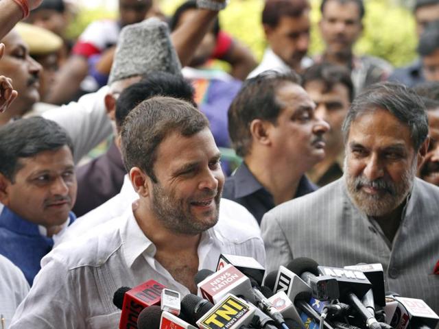 Congress vice-president Rahul Gandhi after Bihar election results in New Delhi on Sunday. (Arvind Yadav/HT Photo) Congress vice-president Rahul Gandhi after Bihar election results in New Delhi on Sunday. (Arvind Yadav/HT Photo)