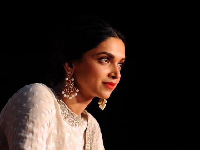 Aiming for the stars, and getting them too: Deepika Padukone at a promotional event for Bajirao Mastani in Mumbai. (AFP)