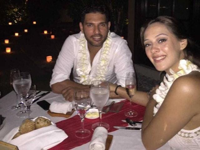 Yuvraj Singh and Hazel Keech secretly got engaged in Bali.(Twitter) Yuvraj Singh and Hazel Keech secretly got engaged in Bali.(Twitter)