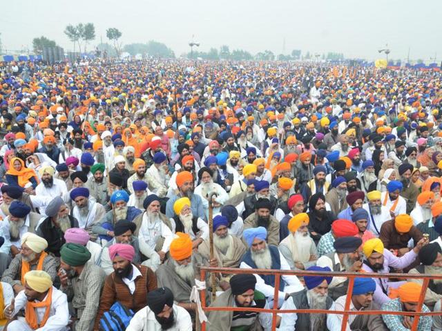A massive gathering during Sarbat Khalsa at Chhaba village in Amritsar on Tuesday. (HT FILE PHOTO) A massive gathering during Sarbat Khalsa at Chhaba village in Amritsar on Tuesday. (HT FILE PHOTO)