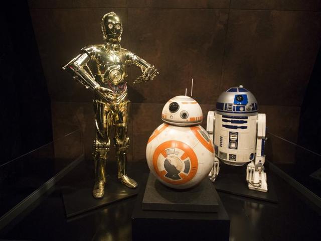 These are the droids you’re looking for: C-3PO (L), BB-8 and R2-D2 (R) from Star Wars are pictured at the Discovery Store Times Square. (REUTERS)