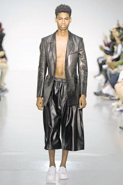 A model walks the runway at the Sean Suen Spring Summer 2016 fashion show during London Menswear Fashion Week on June 15, 2015 in London, United Kingdom. (Getty Images)