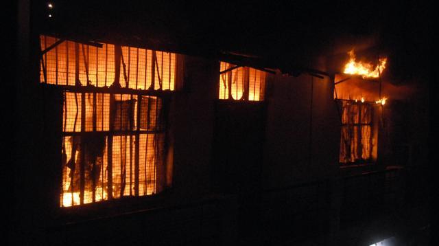 A view of the fire that broke out at Fathegarh Mohalla on Diwali in Ludhiana. (HT Photo) A view of the fire that broke out at Fathegarh Mohalla on Diwali in Ludhiana. (HT Photo)