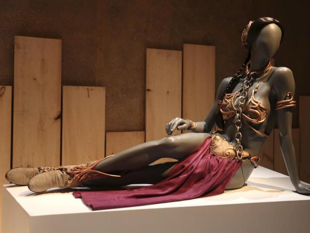 The famous Princess Leia bikini costume worn by Carrie Fisher in Star Wars. (REUTERS)