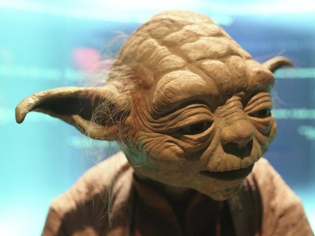 A Yoda character used in Star Wars movies is pictured at the Discovery Store Times Square in the Manhattan borough of New York. (REUTERS)