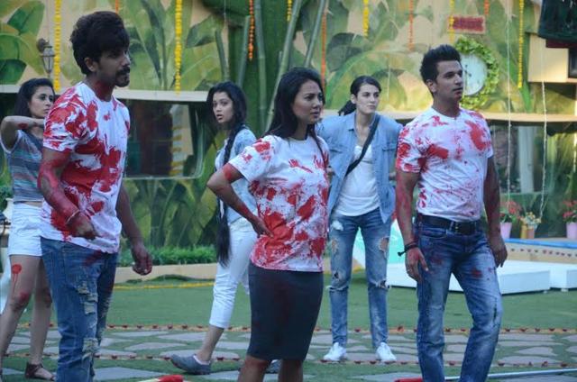 The housemate performing a task. The housemate performing a task.