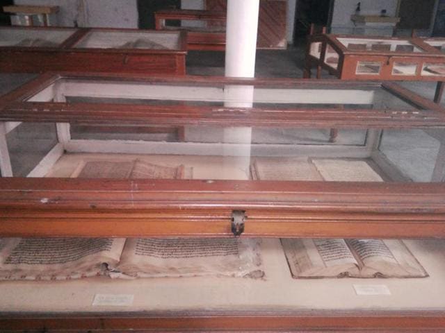In the absence of proper maintenance, the rare manuscripts are decaying and being damaged by worms. (HT photo) In the absence of proper maintenance, the rare manuscripts are decaying and being damaged by worms. (HT photo)