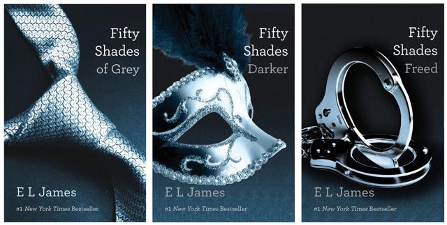 The books in EL James’ series.