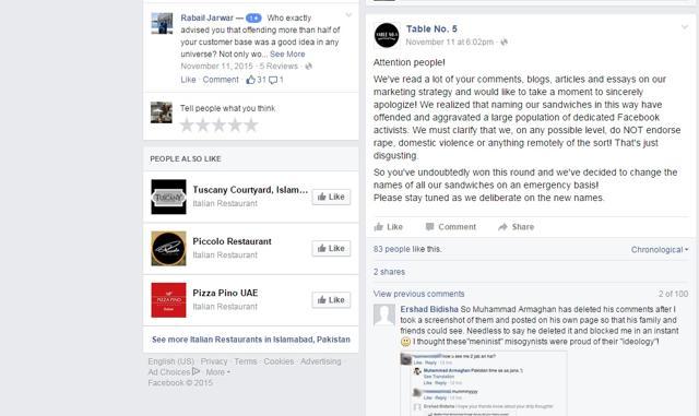 The cafe issued an apology in its latest Facebook post. (Photo: Facebook page of Table No. 5) The cafe issued an apology in its latest Facebook post. (Photo: Facebook page of Table No. 5)